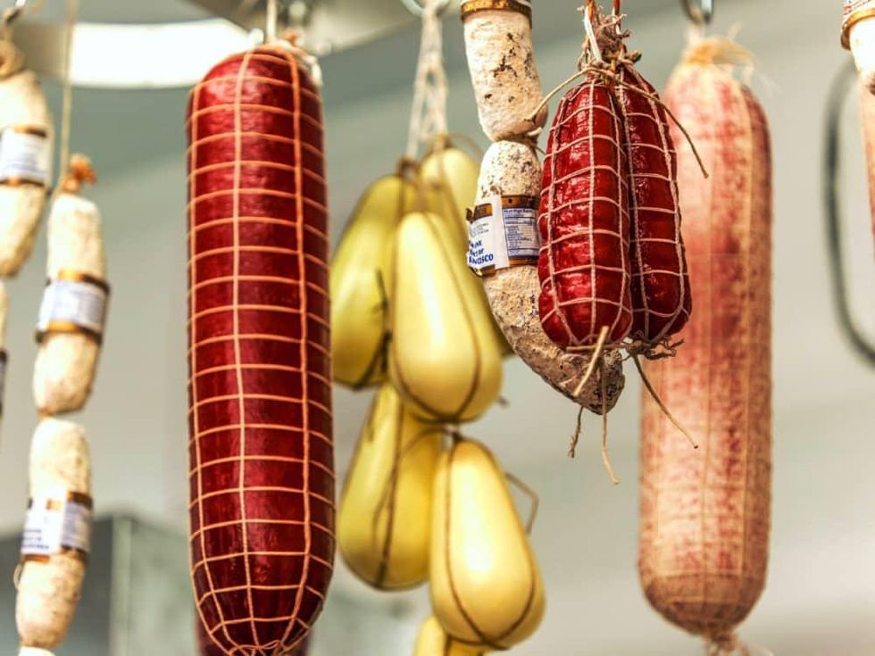 hanging deli meat