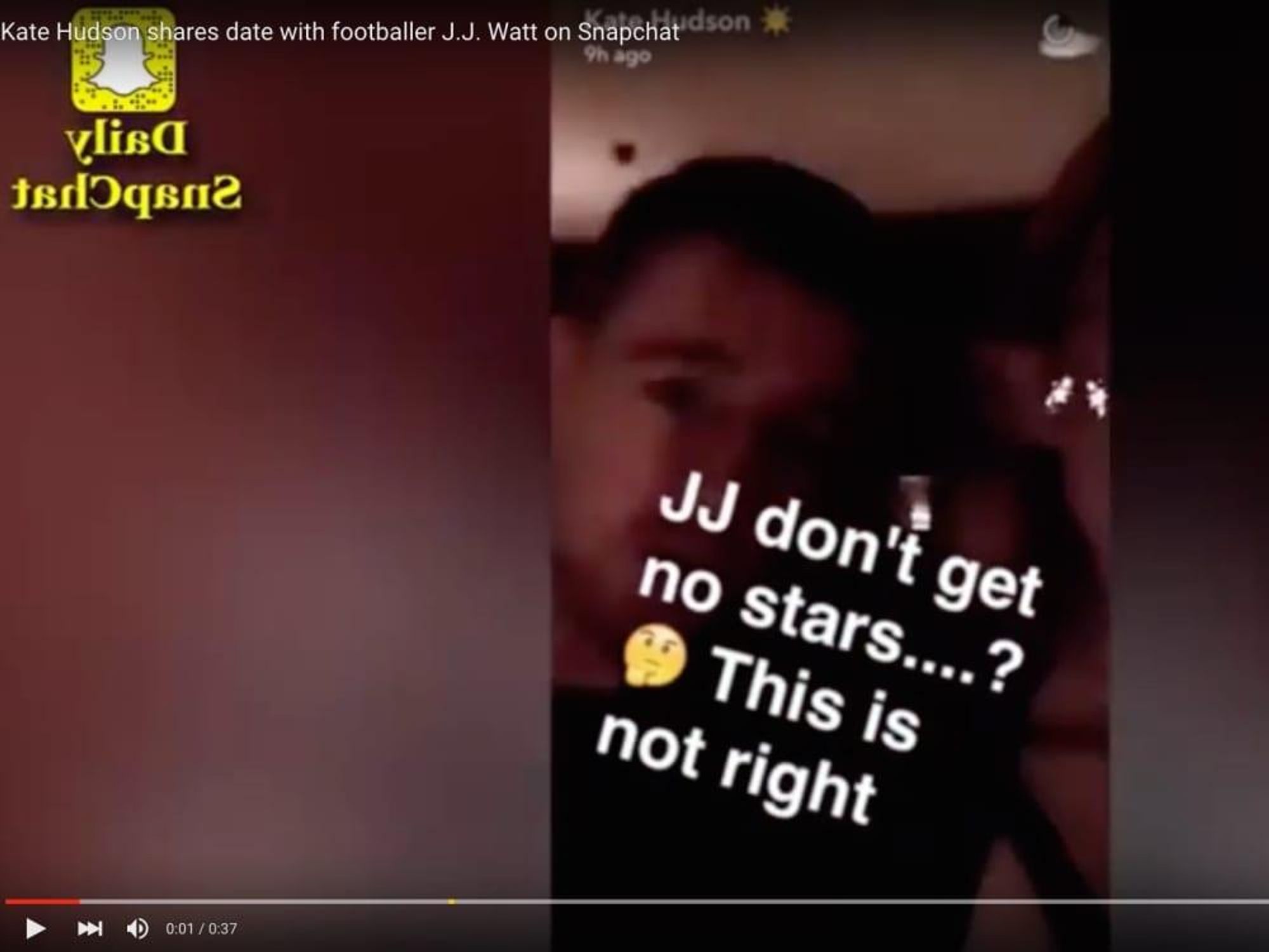 J.J. Watt Kate Hudson Snapchat