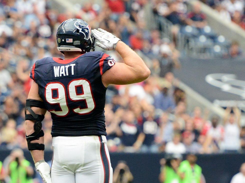 J.J. Watt salute
