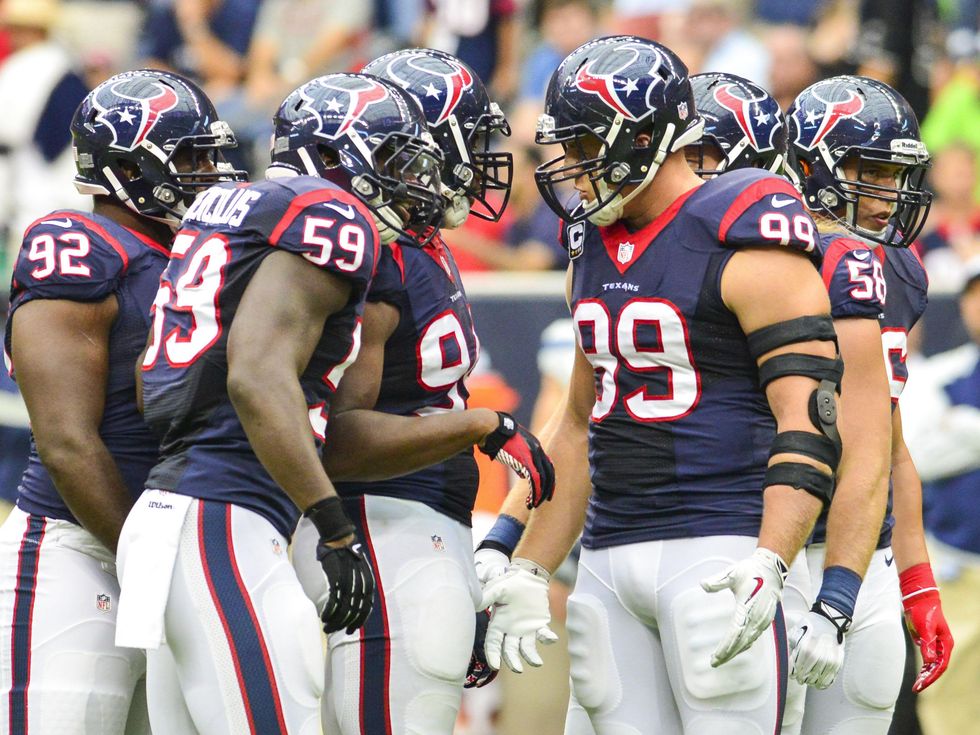 J.J. Watt Texans huddle