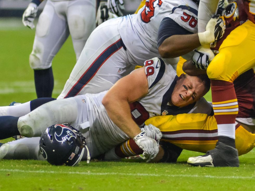 J.J. Watt Texans Skins helmet off