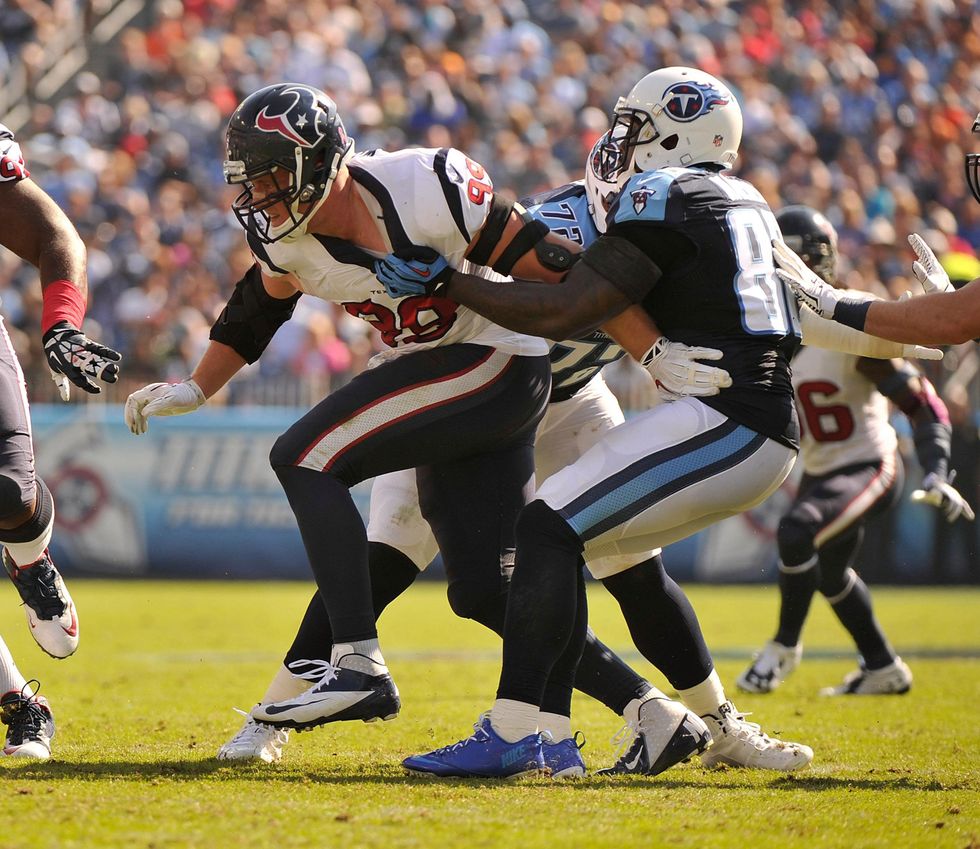 J.J. Watt Texans Titans hold