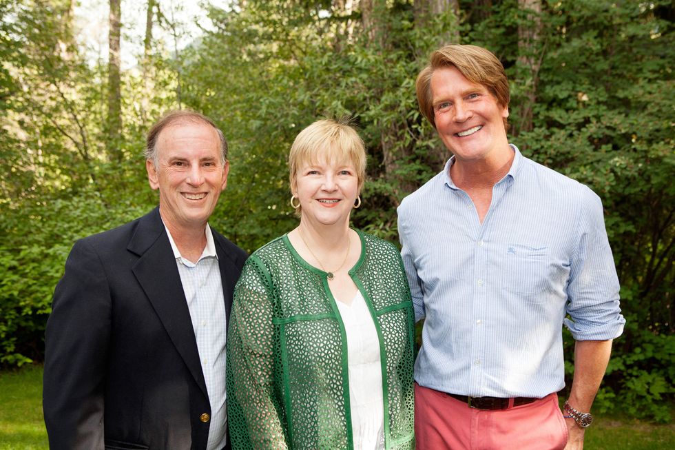 Jack and Leslie Blanton, from left, with George Lancaster at M.D. Anderson in Aspen July 201