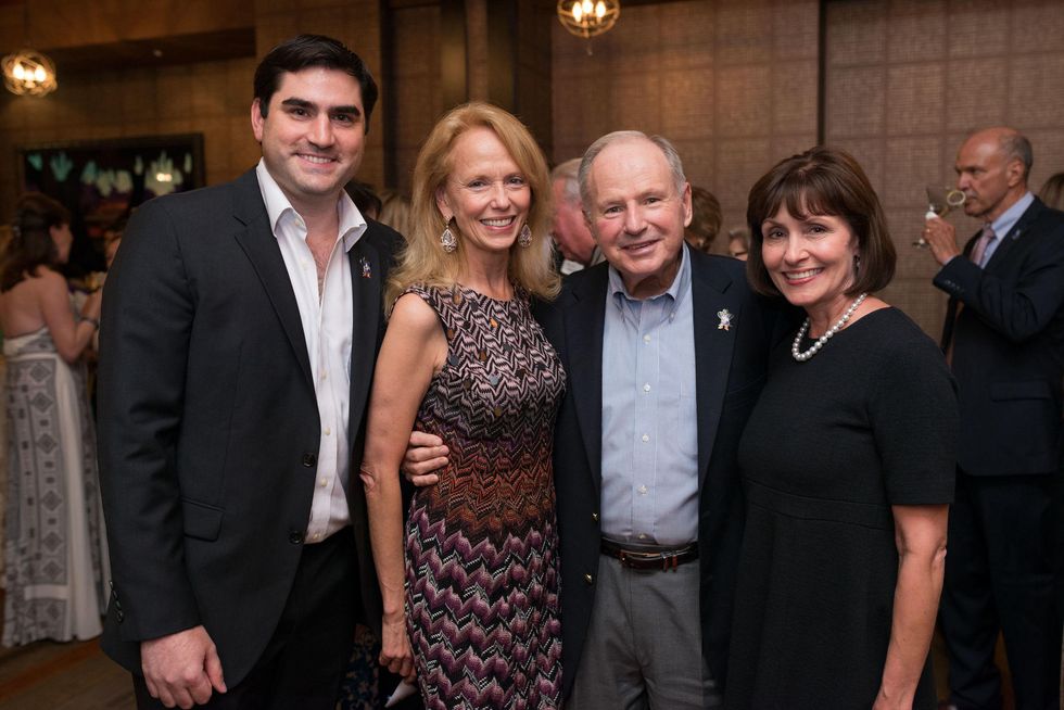 Jacques Rodrigue, from left, Susan Khron, Don Sanders and Laura Moore at the George Rodrigue Blue Dog dinner September 2014