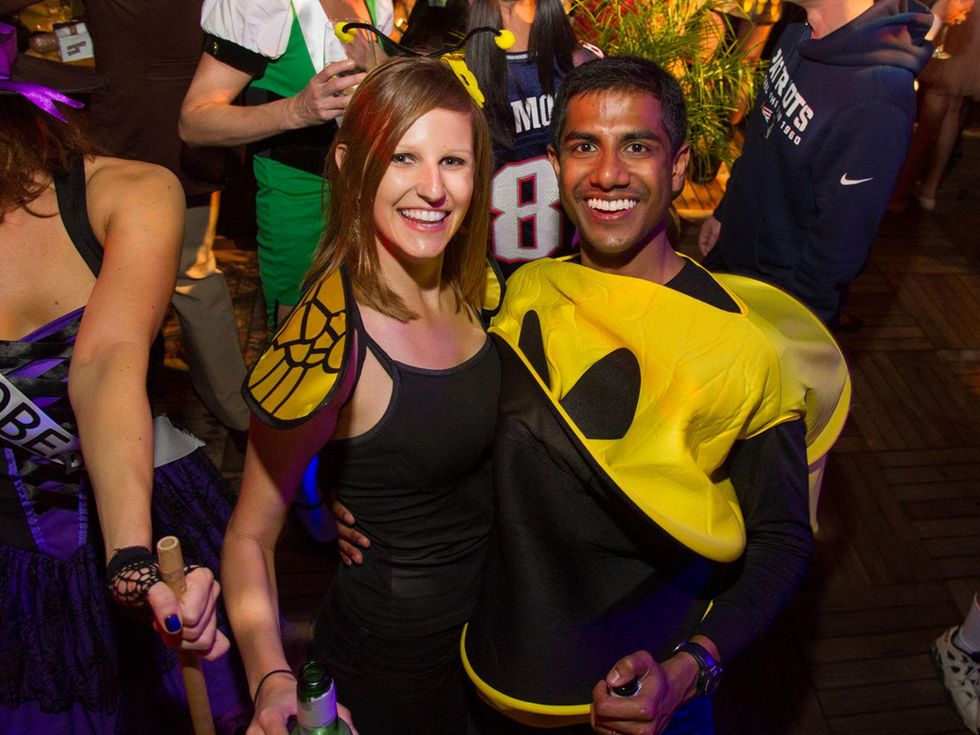 Jacqui and Varun Babbili at the St. Luke's PULSE Saints & Sinners Halloween party October 2013