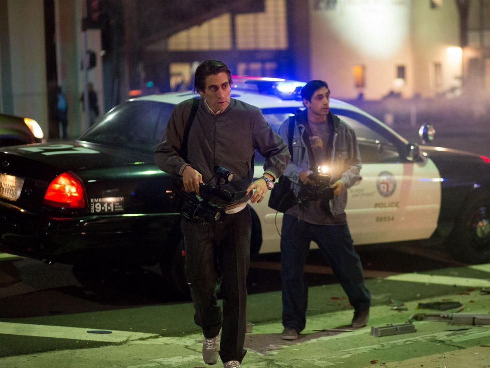 Jake Gyllenhaal and Riz Ahmed in Nightcrawler