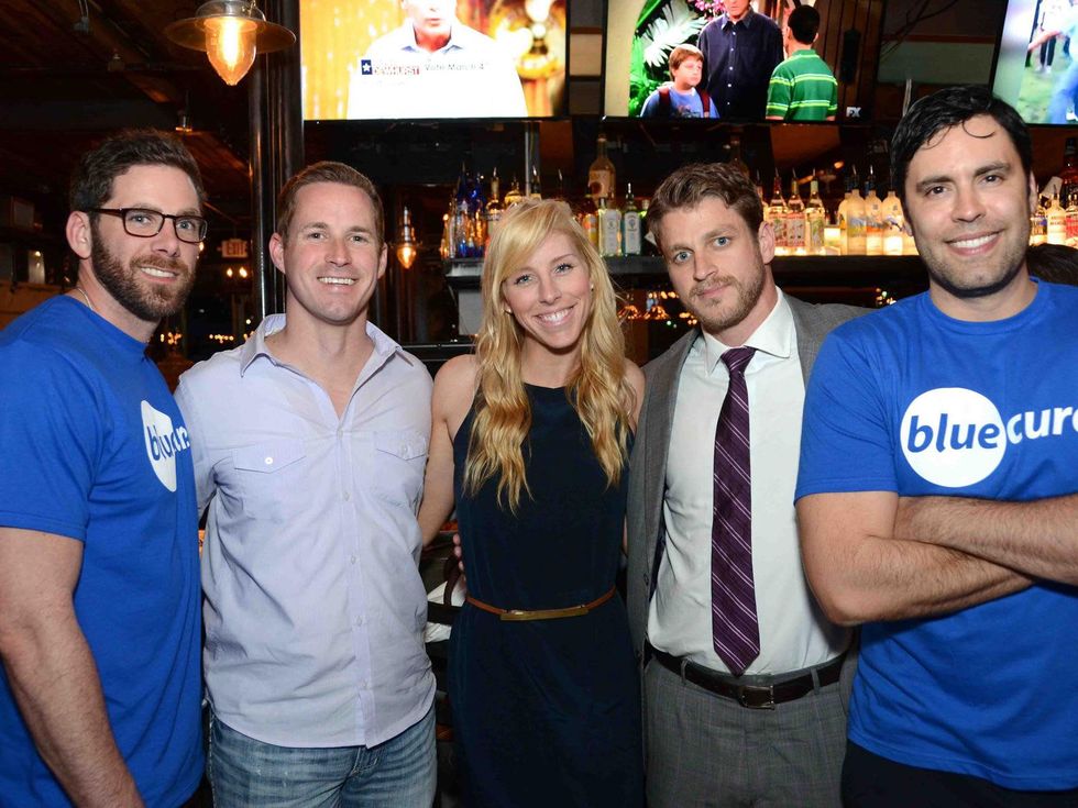 James Bench, from left, Adam Greer, Lindsey George, Dan Zimmerman and Gabe Canales at Blue Cure Young Professionals February 2014