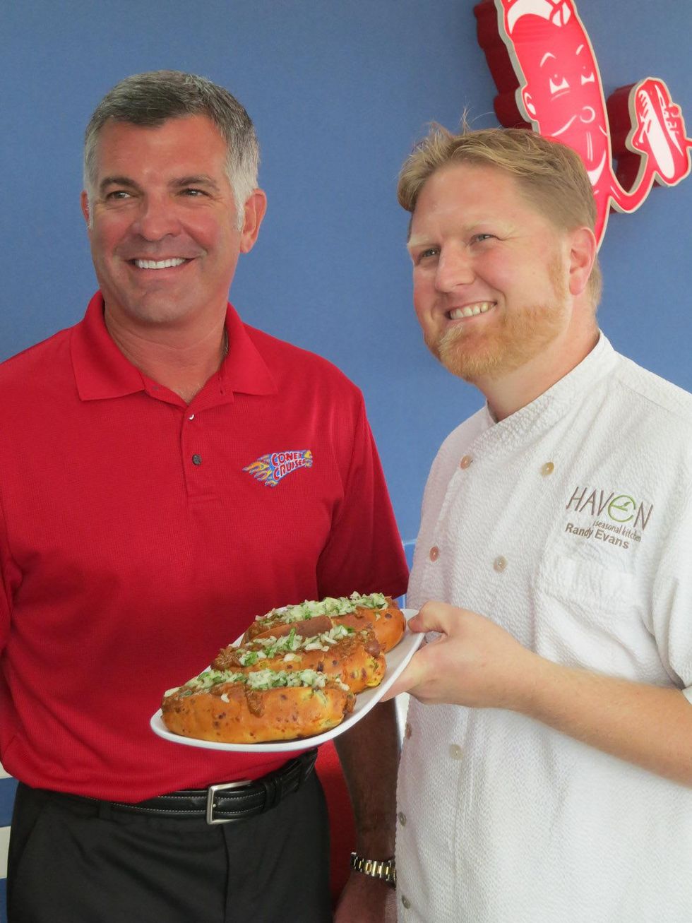 James Coney Island May 2013 James Coney Island President Darrin Straughan and Chef Randy Evans of Haven