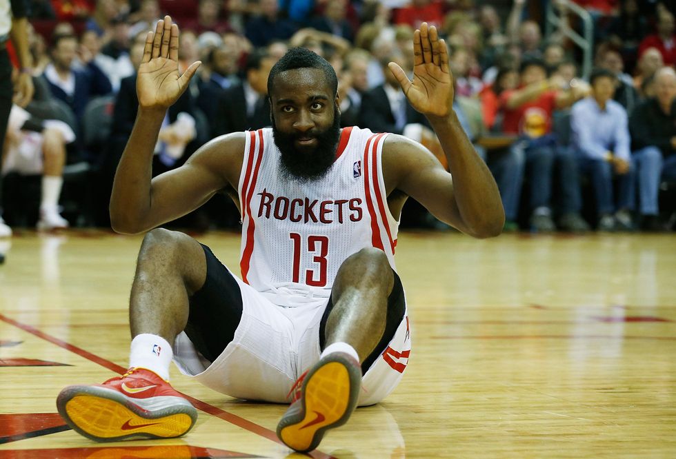James Harden arms up
