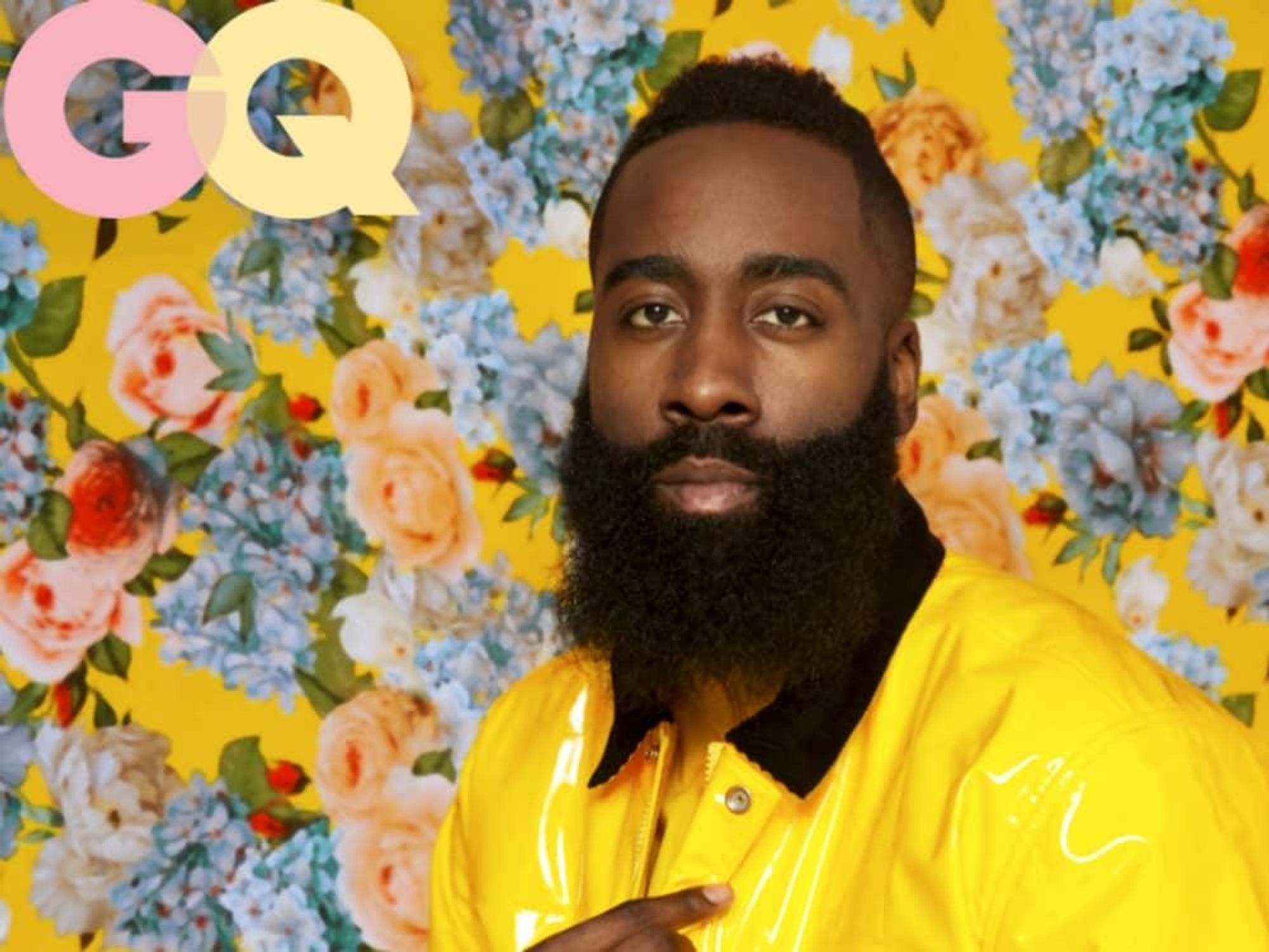 James Harden GQ flower cover Twitter May 2018 cover fashion