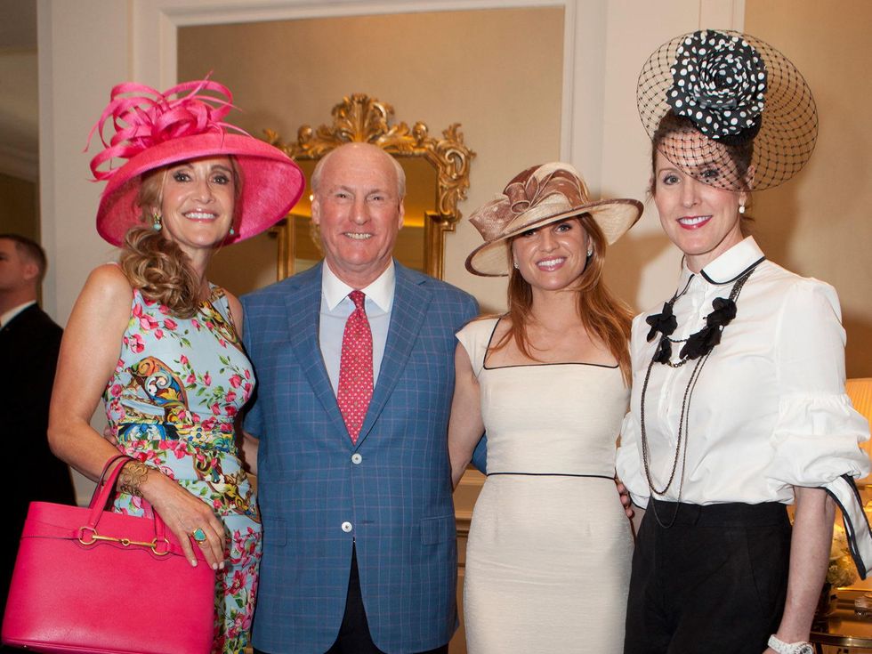 Jana and Scott Arnoldy, from left, Lindley Arnoldy and Phoebe Tudor at Hats Off to Mothers March 2014