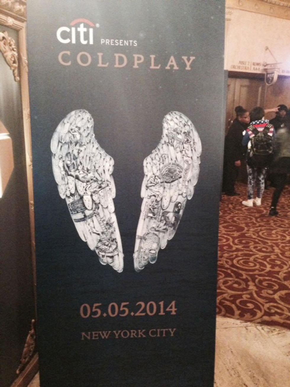 Jane Howze Cold Play concert in New York May 2014 billboard