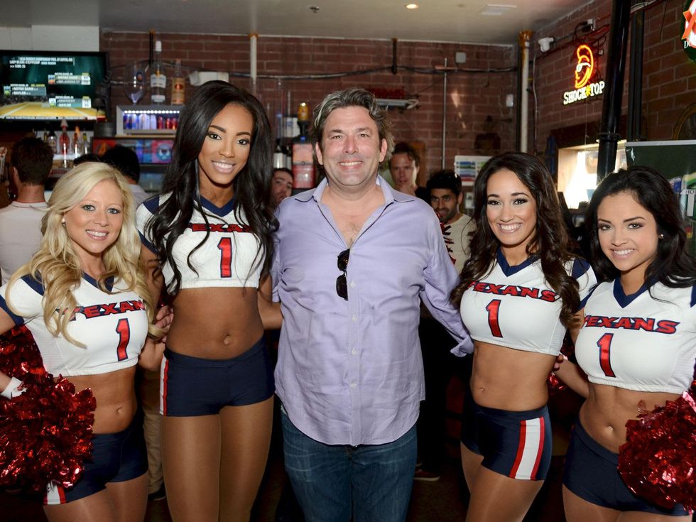 Jared Lang with Houston Texans cheerleaders at the Women of Wardrobe Spring Fling March 2014