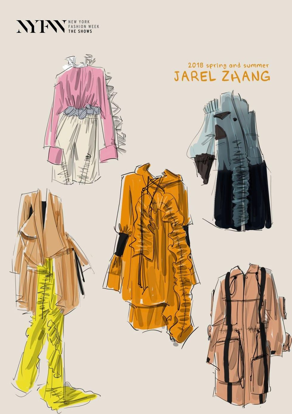 Jarel Zhang designer inspiration sketch spring 2018