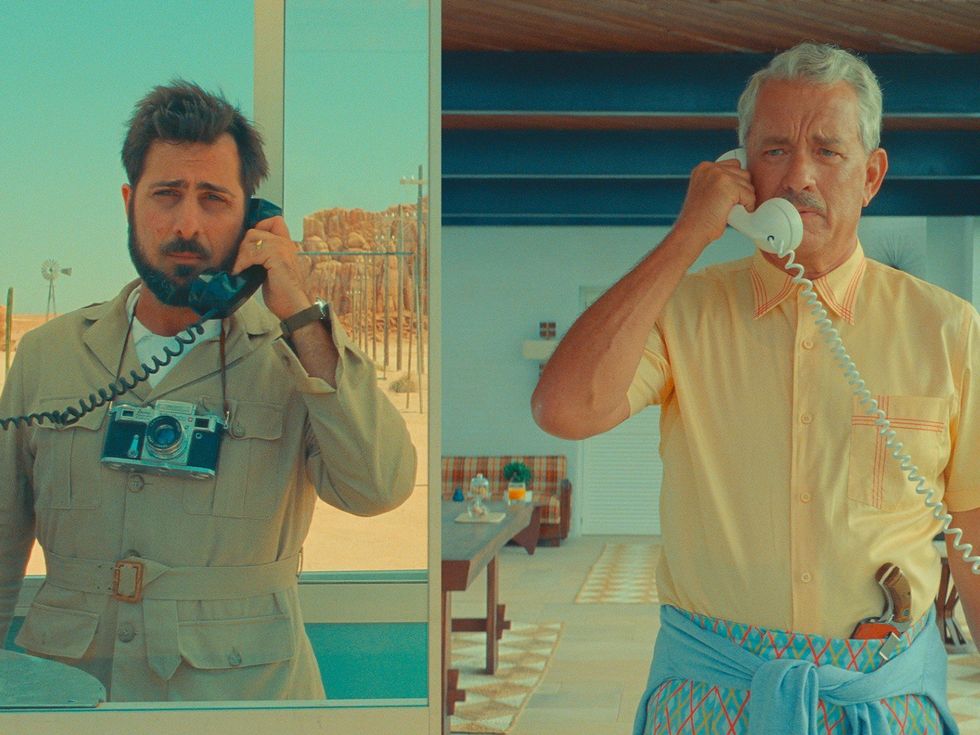 Jason Schwartzman and Tom Hanks in Asteroid City