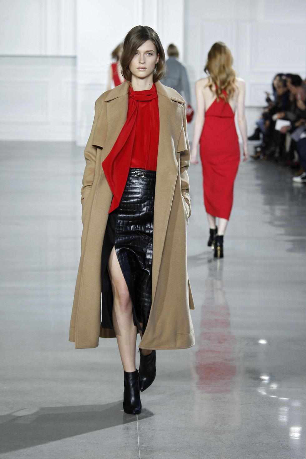 Jason Wu blouse, skirt and coat fall 2015 collection