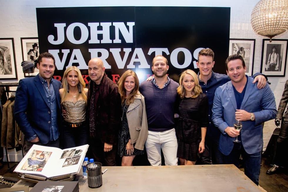 Jay Fields, Allie Fields, John Varvatos,Annie lee Phillips, Matthew Phillips, Erin Stewart, James Stewart and Michael Carroll at the John Varvatos book signing