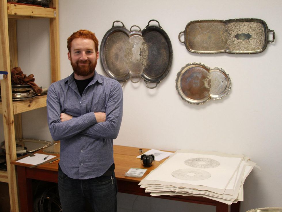 Jaydan Moore in his Houston Center for Contemporary Craft studio