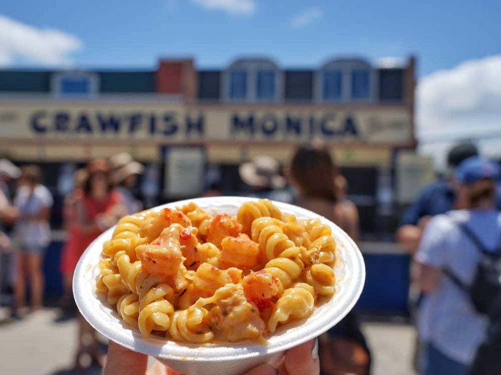 Jazz Fest in New Orleans crawfish mac and cheese