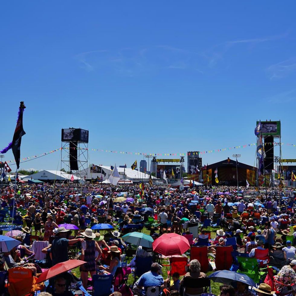 Jazz Fest in New Orleans crowd