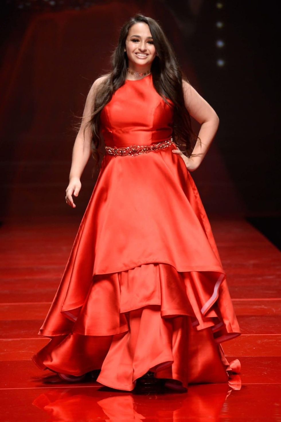 Jazz Jennings walks the runway at the American Heart Association's Go Red For Women Red Dress Collection 2017 p