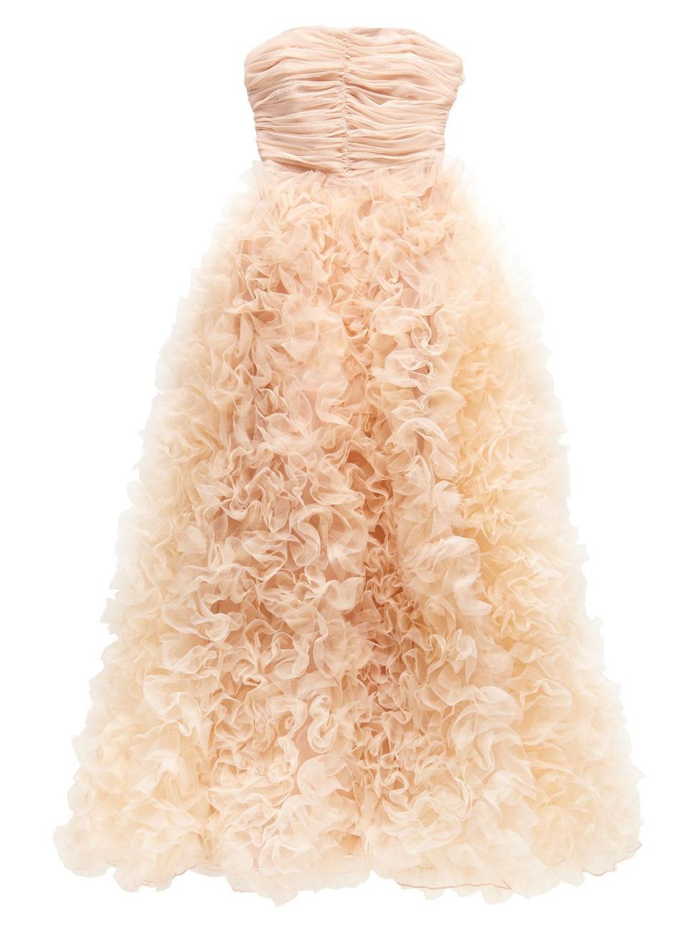 JC Penney Marchesa collection, March 2013, pearl long gown, blush, dress
