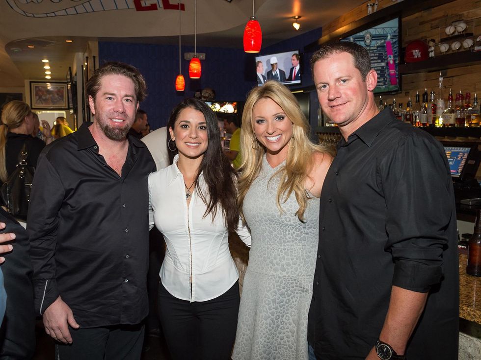 Jeff Bagwell, from left, Rachel Brown, Chita Johnson and Roy Oswald Roger Clemens' Celebrity Slam Party July 2014