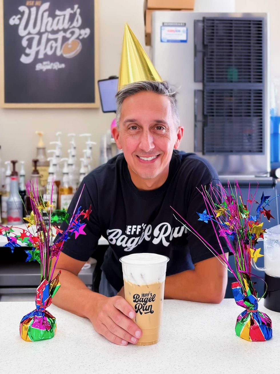 Jeff's Bagel Run birthday promotion