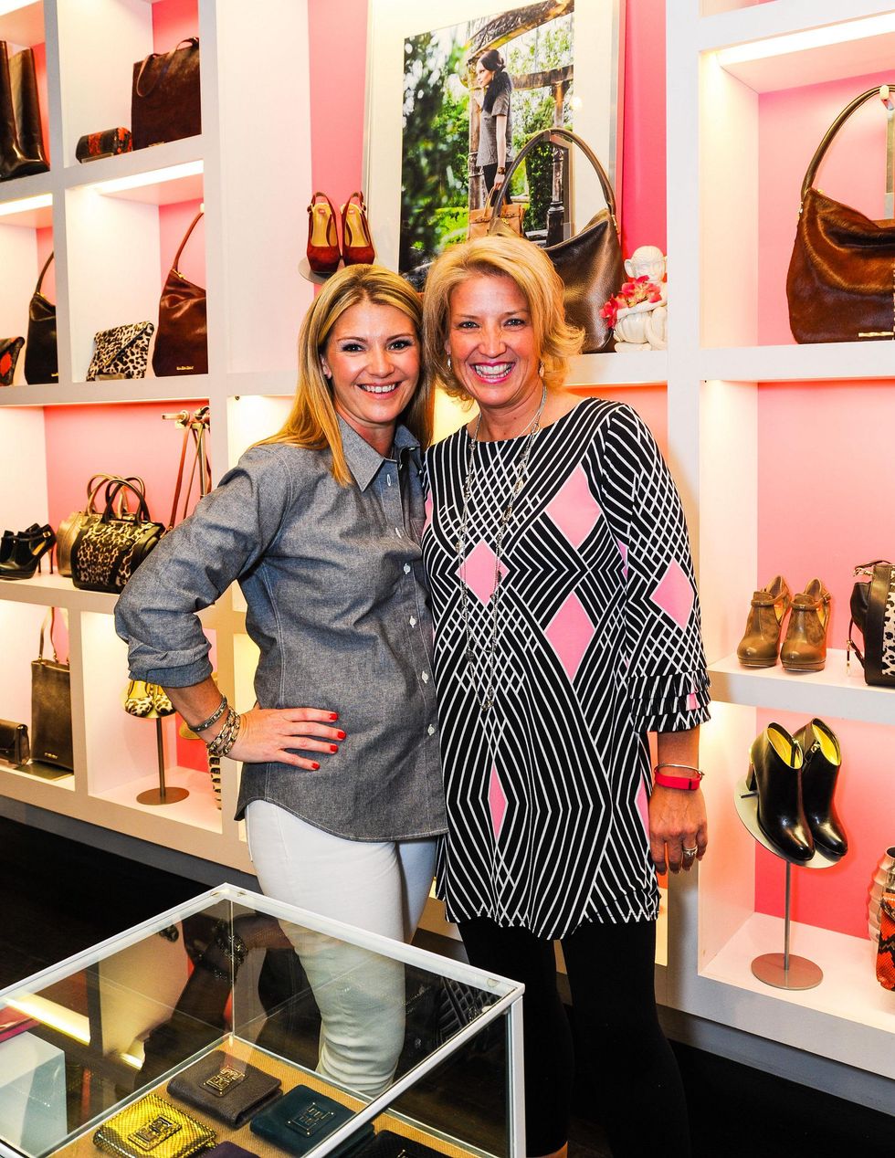 Jenna Jackson, left, and Jennifer Lasida at Elaine's Big Life premier party at Elaine Turner November 2014