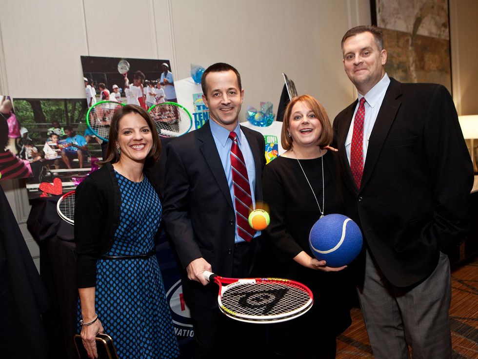 Jennifer and Mark Taylor, from left, and Shelley and Tracy Ludwick at the Houston Tennis Association Gala February 2014