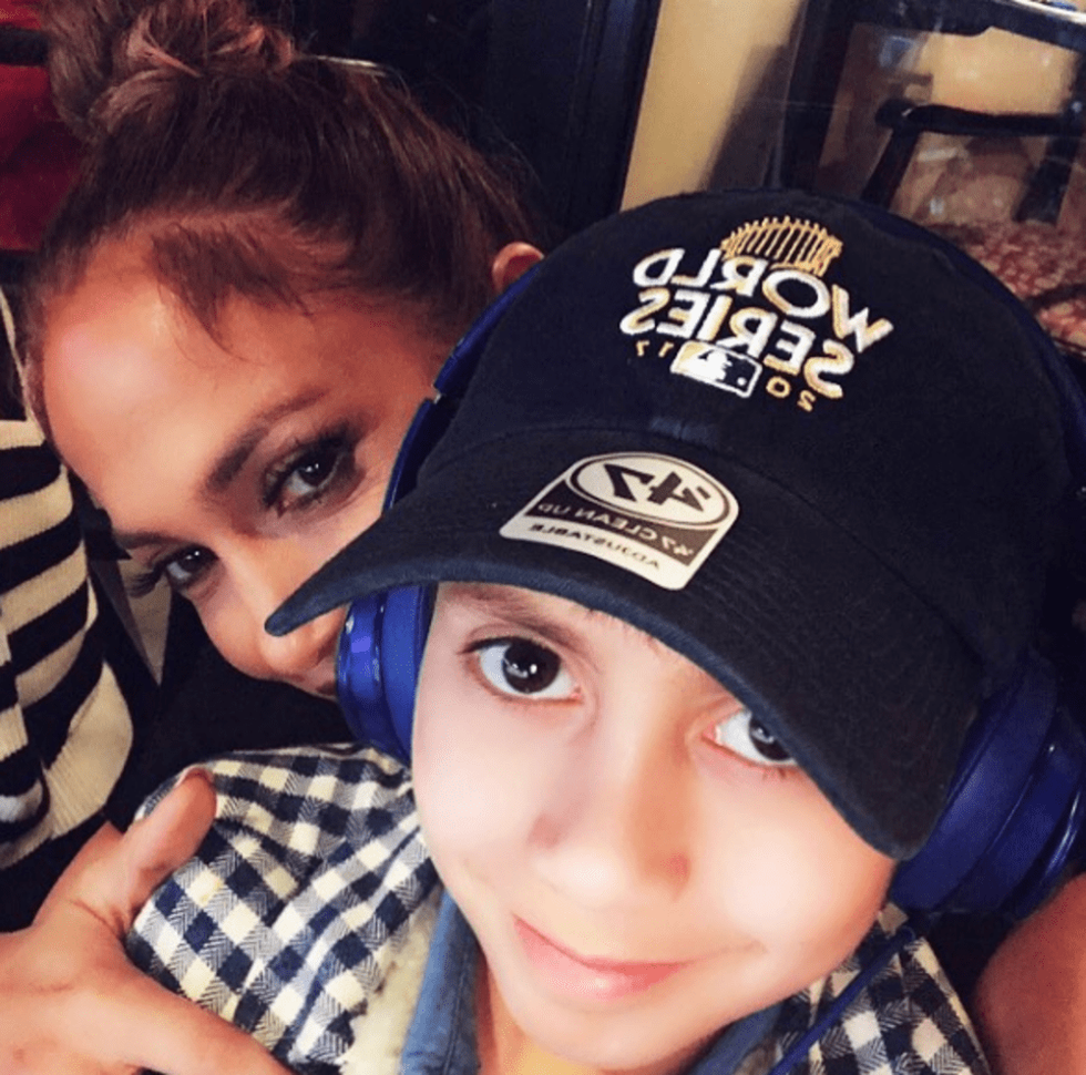 Jennifer Lopez at World Series with son, Max