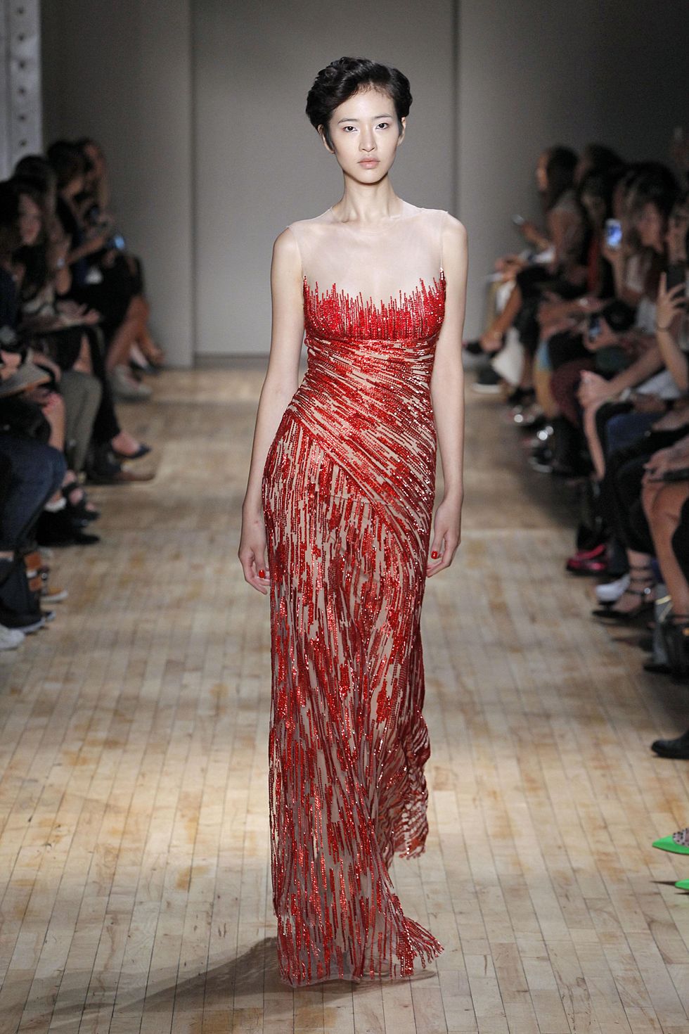 Jenny Packham spring 2015 collection red gown