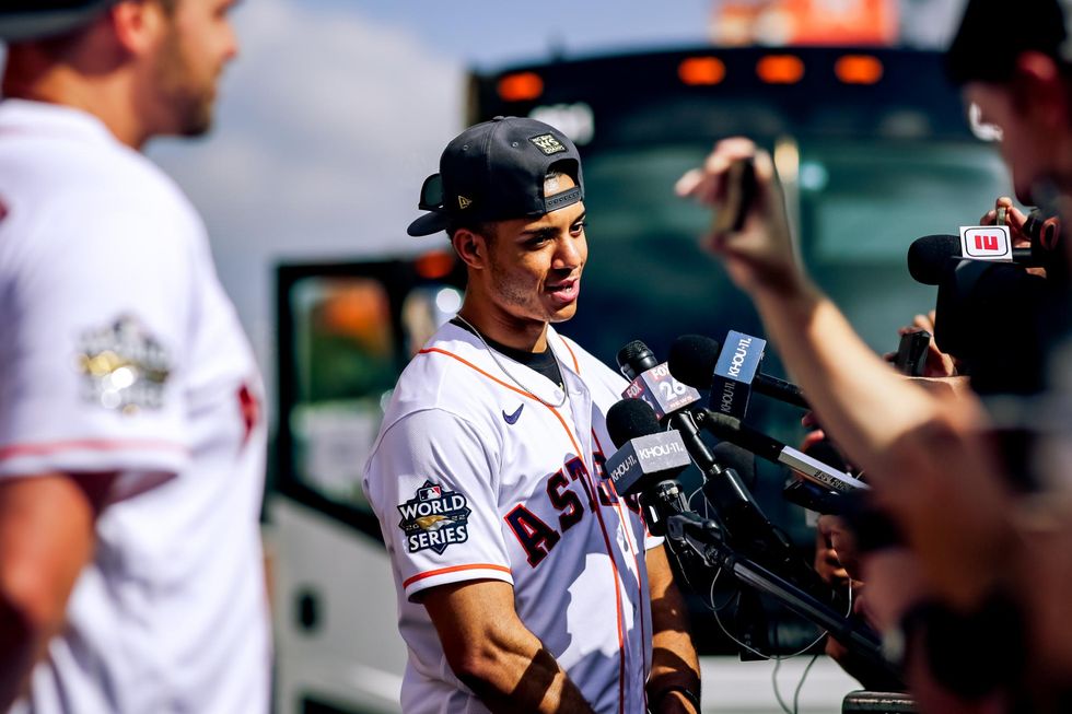 Jeremy Pe\u00f1a Houston Astros World Series downtown parade 2022