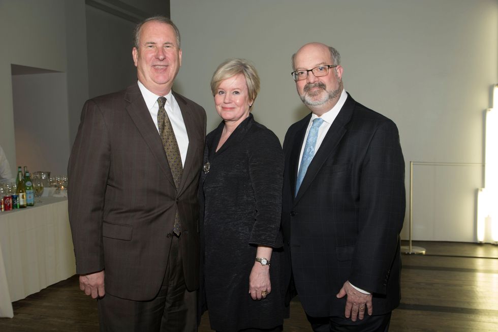 Jerry Gehm, from left, Marilyn Archer and Martin Cominsky at the ADL Jurisprudence Award kick-off April 2015