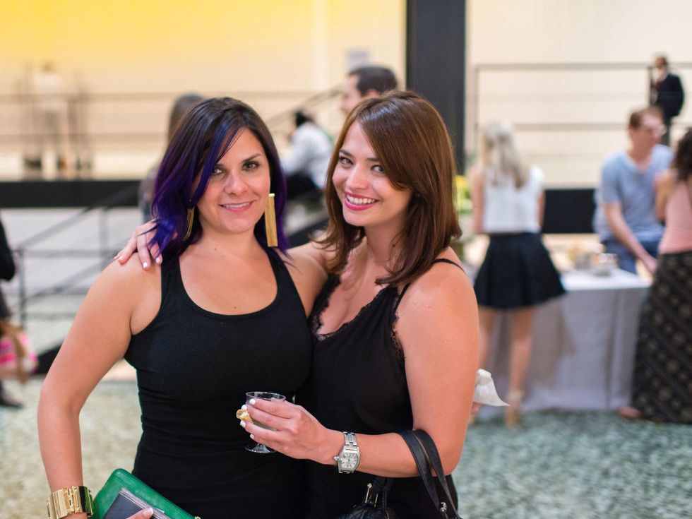 Jessica Roberts and Merissa Little, left, at the Art Crowd Soto at the MFAH June 2014