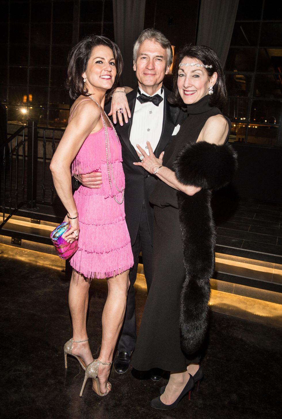 Jessica Rossman, left, with Sanford and Susie Criner at the Stages Repertory Theatre Gala April 2015 FULTON