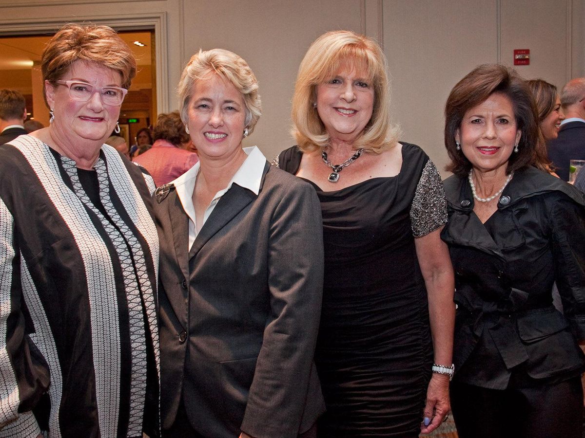 Punkin Hecht, from left, Mayor Annise Parker, Barbara Goldfield and ...