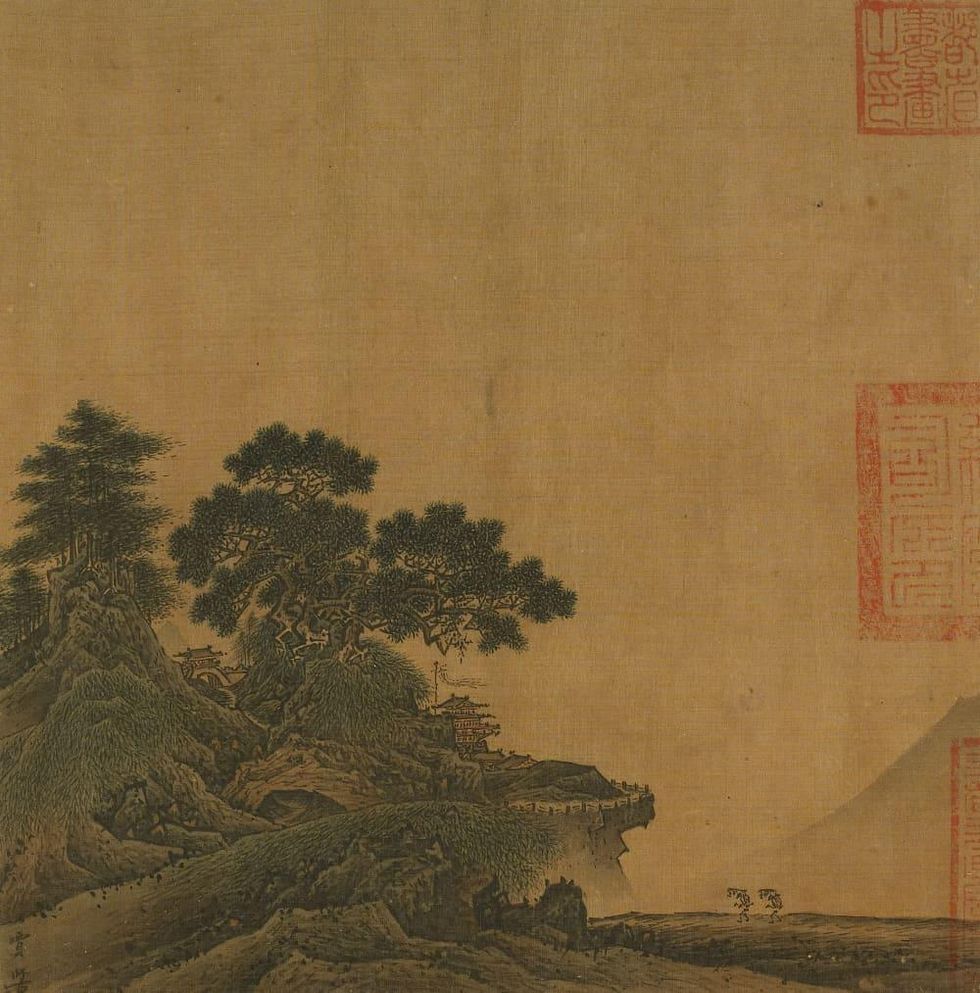 Jia Shigu, Ancient temple in mountain pass, at Museum of Fine Arts