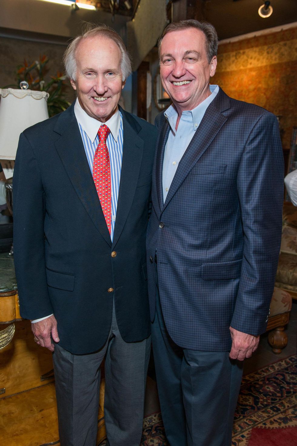 Jim Crownover, left, and Ralph Burch at the Abraham's Oriental Rug dinner September 2014