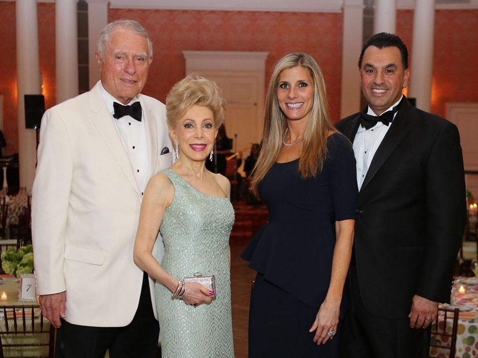 Jim Daniel, from left Margaret Alkek Williams and Gina and Dr. Devinder Bhatia at the CancerForward Gala May 2014