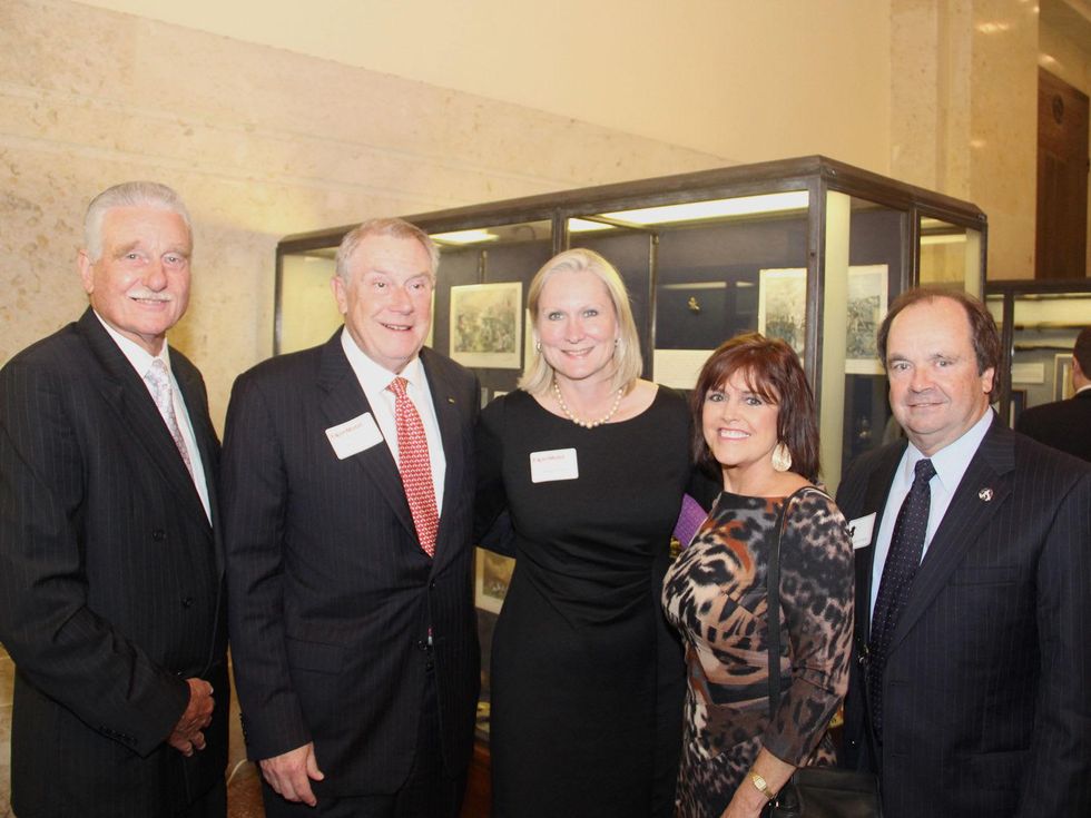Jimmy Burke, from left, Wayne Smith, Marlene Rigby and Louis R. Rigby at the San Jacinto Monument dinner November 2013
