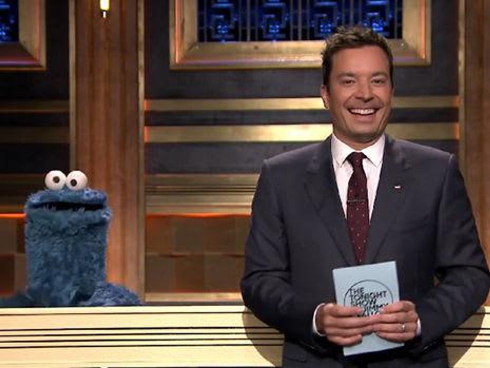 Jimmy Fallon and Cookie Monster