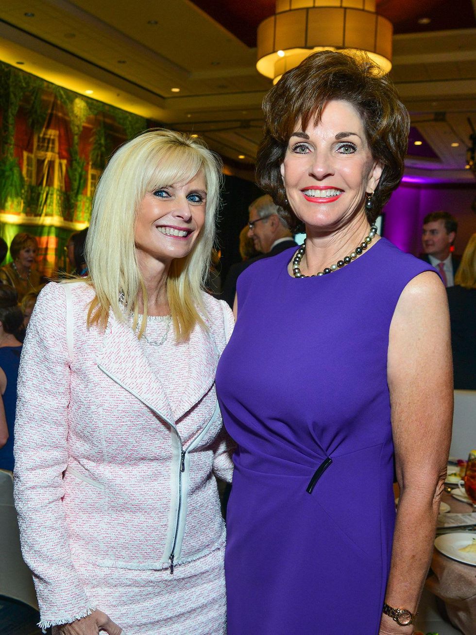 Jo Lynn Falgout, left, and Sherry Smith at the Memorial Hermann Razzle Dazzle Pink Luncheon October 2013