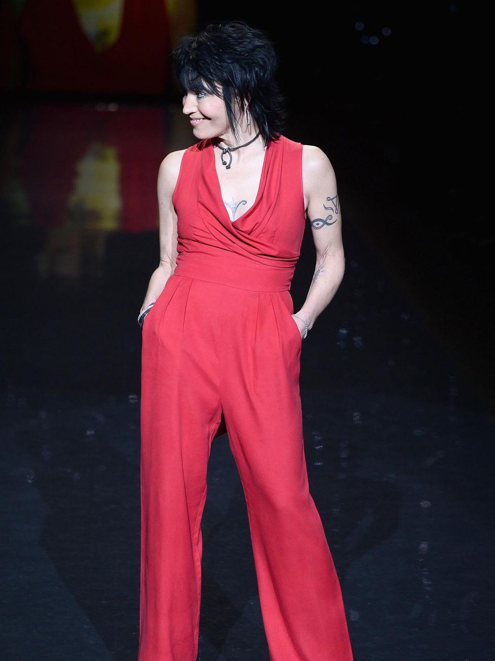 Joan Jett walks the runway wearing Catherine Malandrino at Go Red For Women - The Heart Truth Red Dress Collection 2014 Show February 2014
