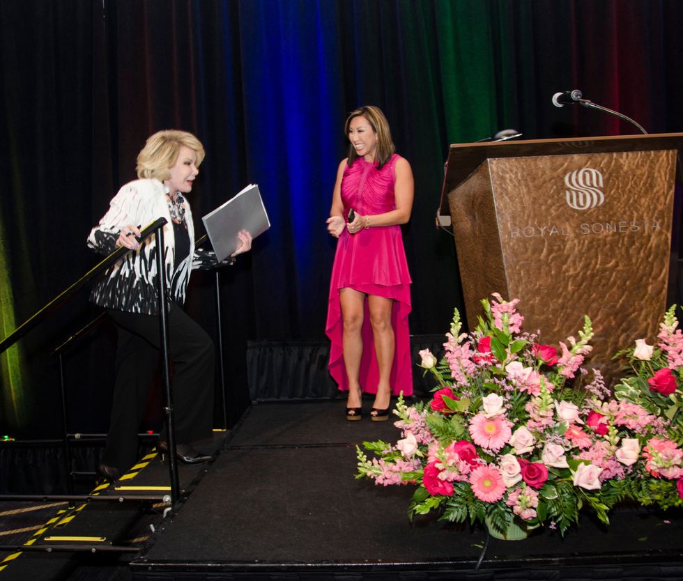 Joan Rivers and Lily Jang at Komen luncheon June 2014