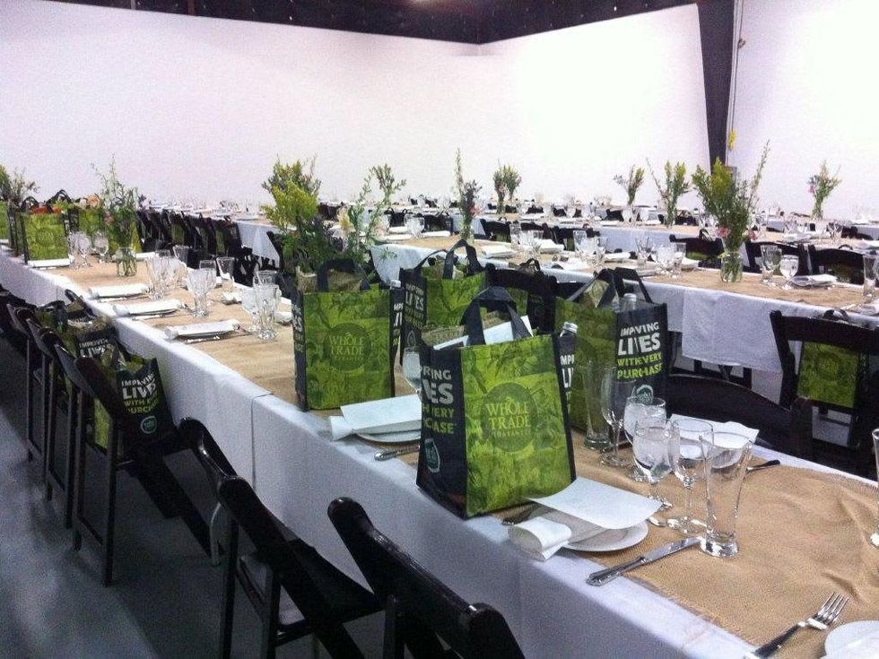 Jodie Lucky Dog "Bitches for Bitches" event May 2013 Tables and goody bags from Whole Foods