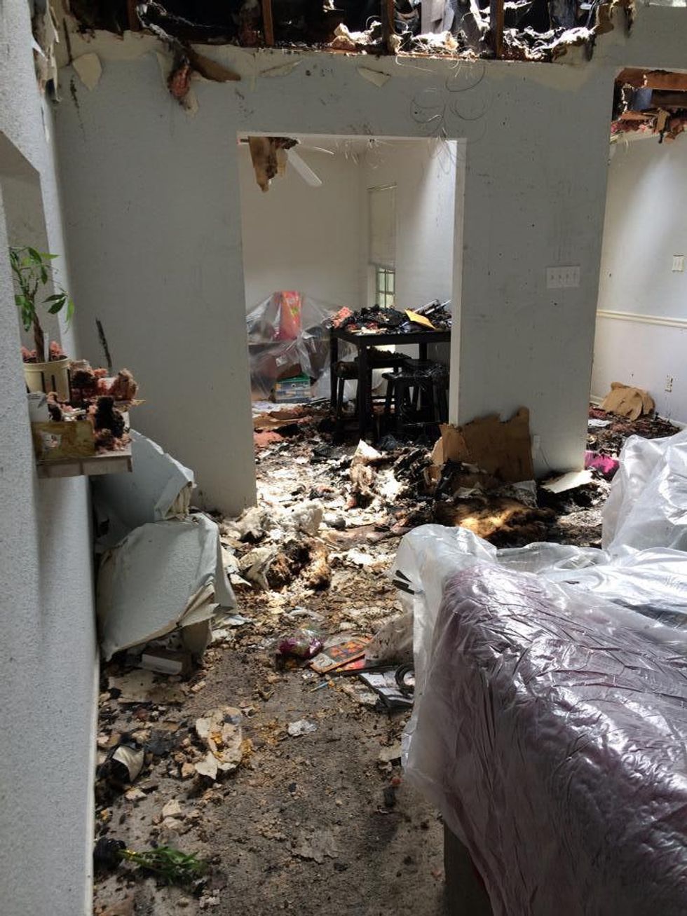 Jody Stevens fire damanged home