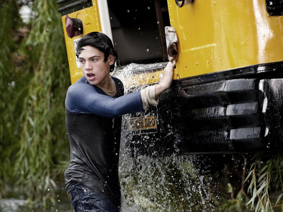 Joe Leydon Man of Steel Superman Dylan Sprayberry June 2013 with bus