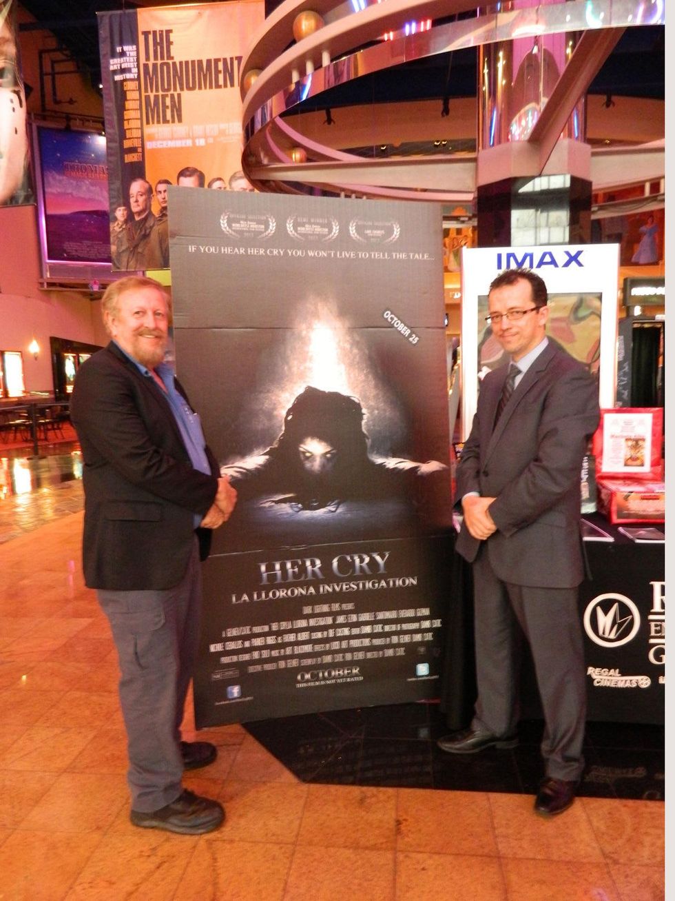 Joe Leydon Mondo Cinema Her Cry La Llorona Investigation October 2013 executive producer Ron Gelner, left, and director Damir Catic