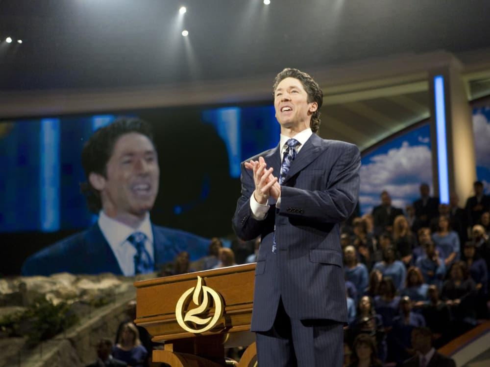 Joel Osteen preaching at Lakewood Church